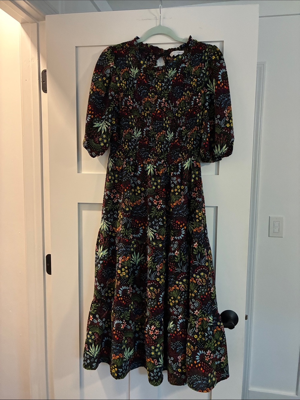 Baltic Born - Women’s Black Floral Tiered Dress